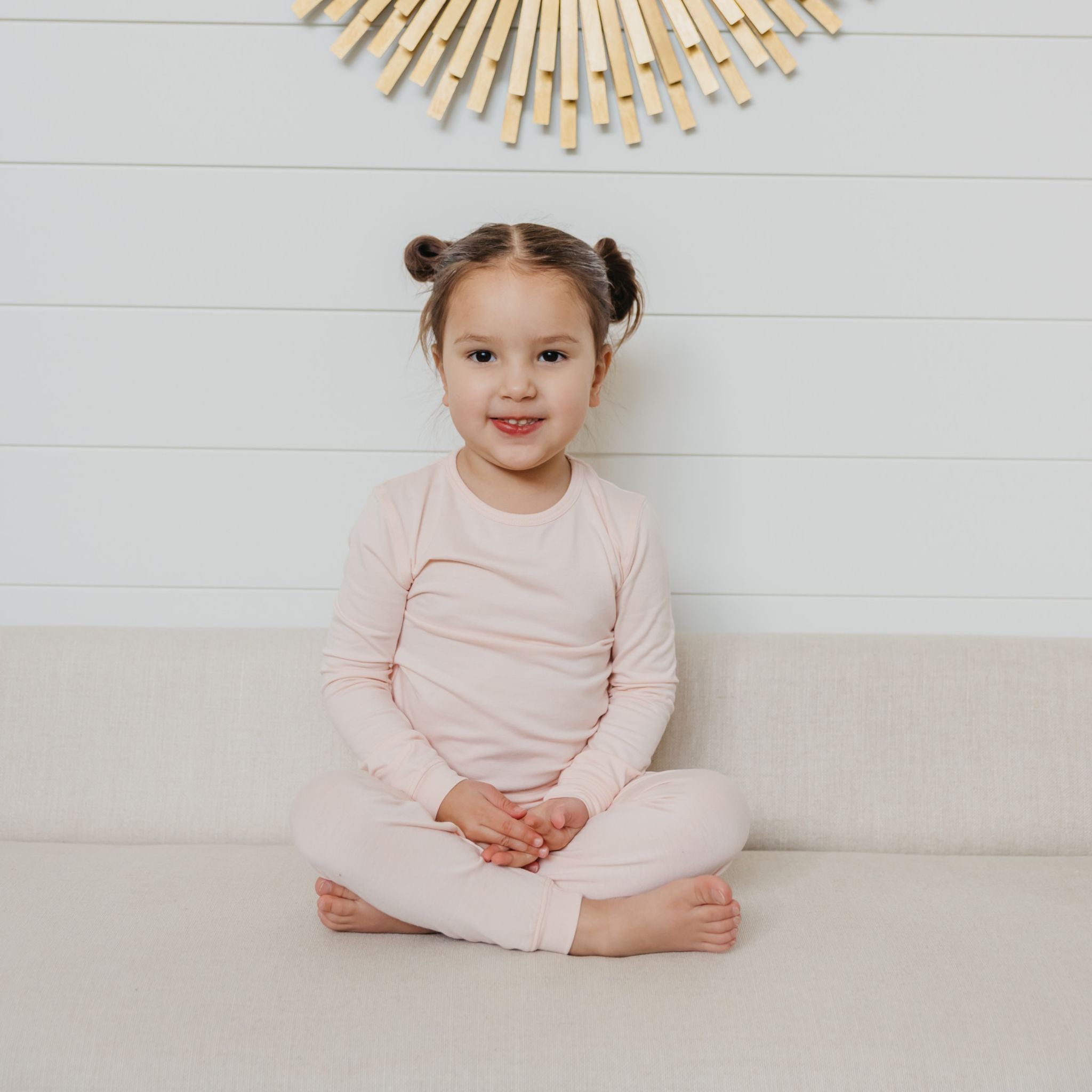 2pc Long Sleeve Pajama Set - Blush
