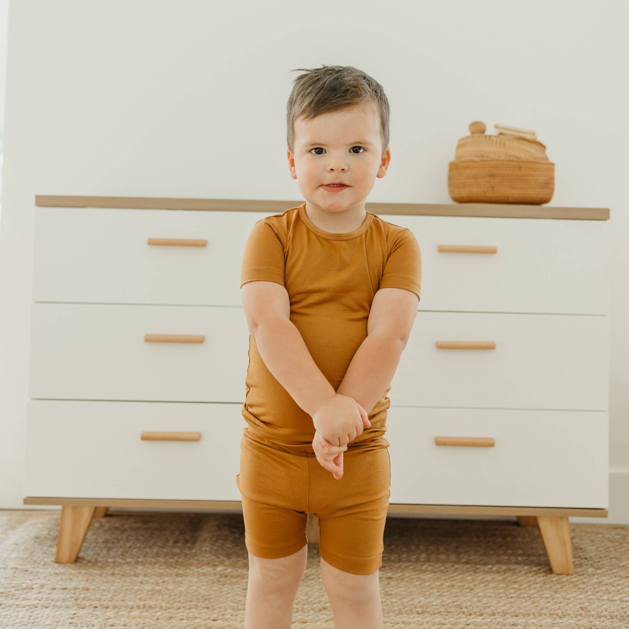 2pc Short Sleeve Pajama Set - Camel