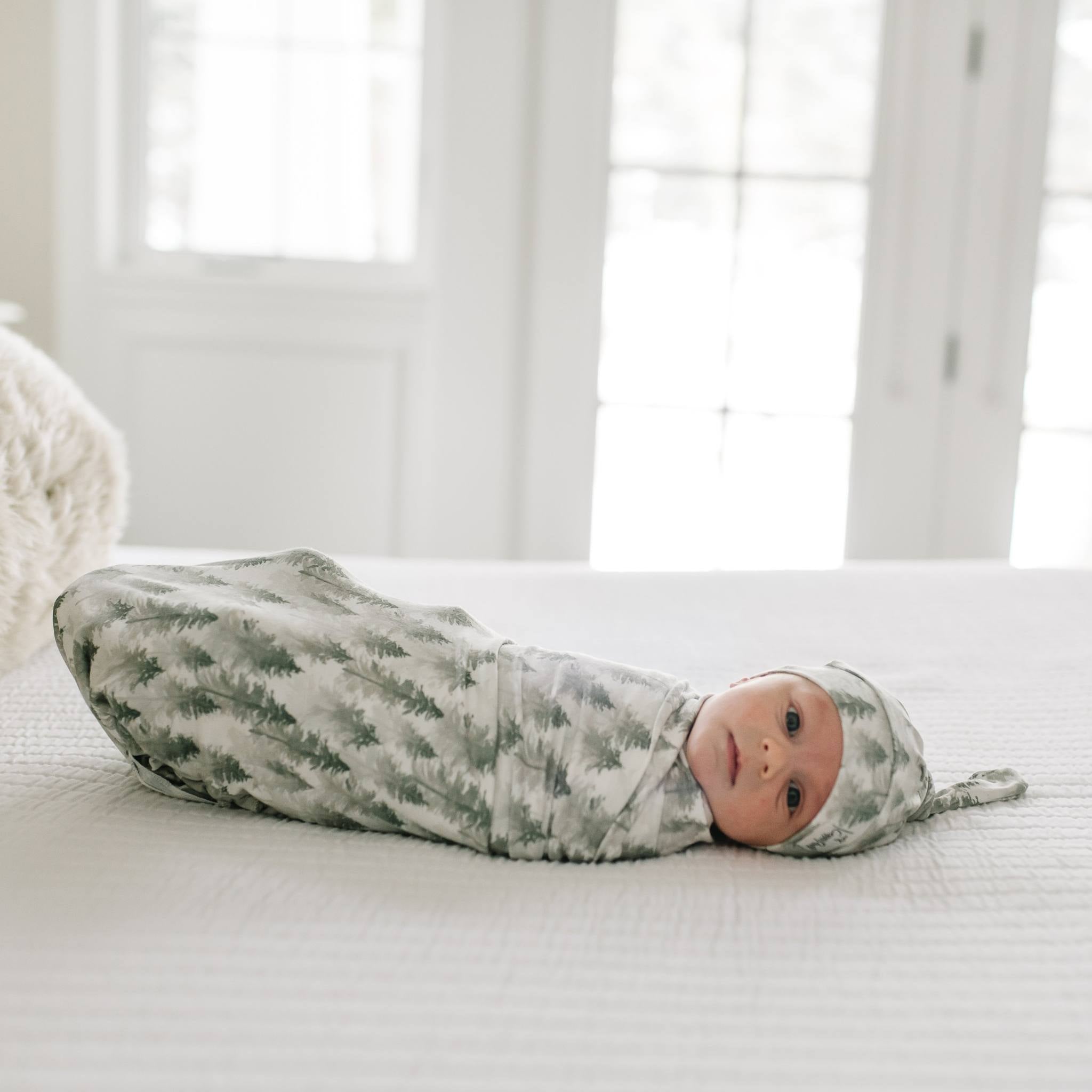 Knit Swaddle Blanket - Evergreen