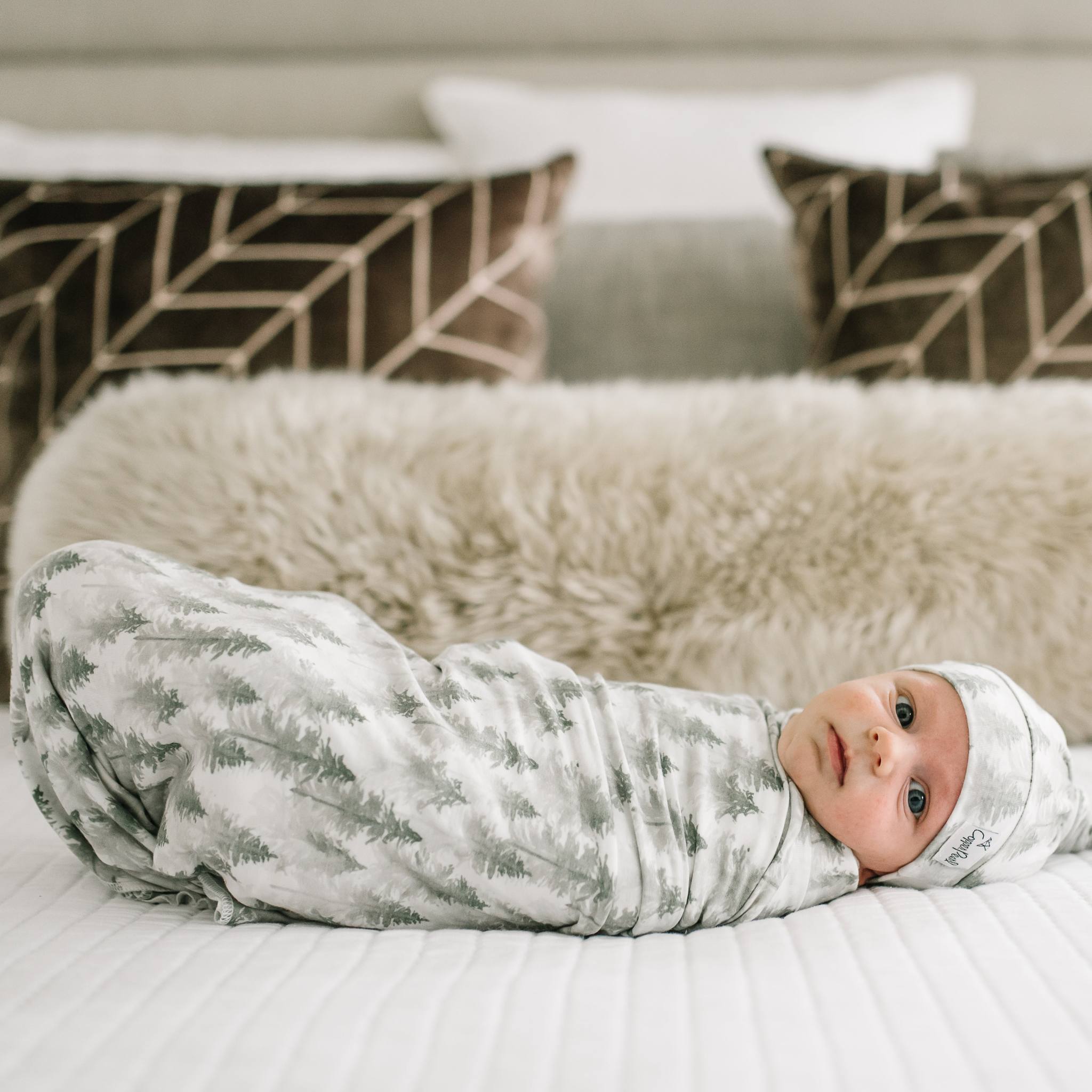 Knit Swaddle Blanket - Evergreen