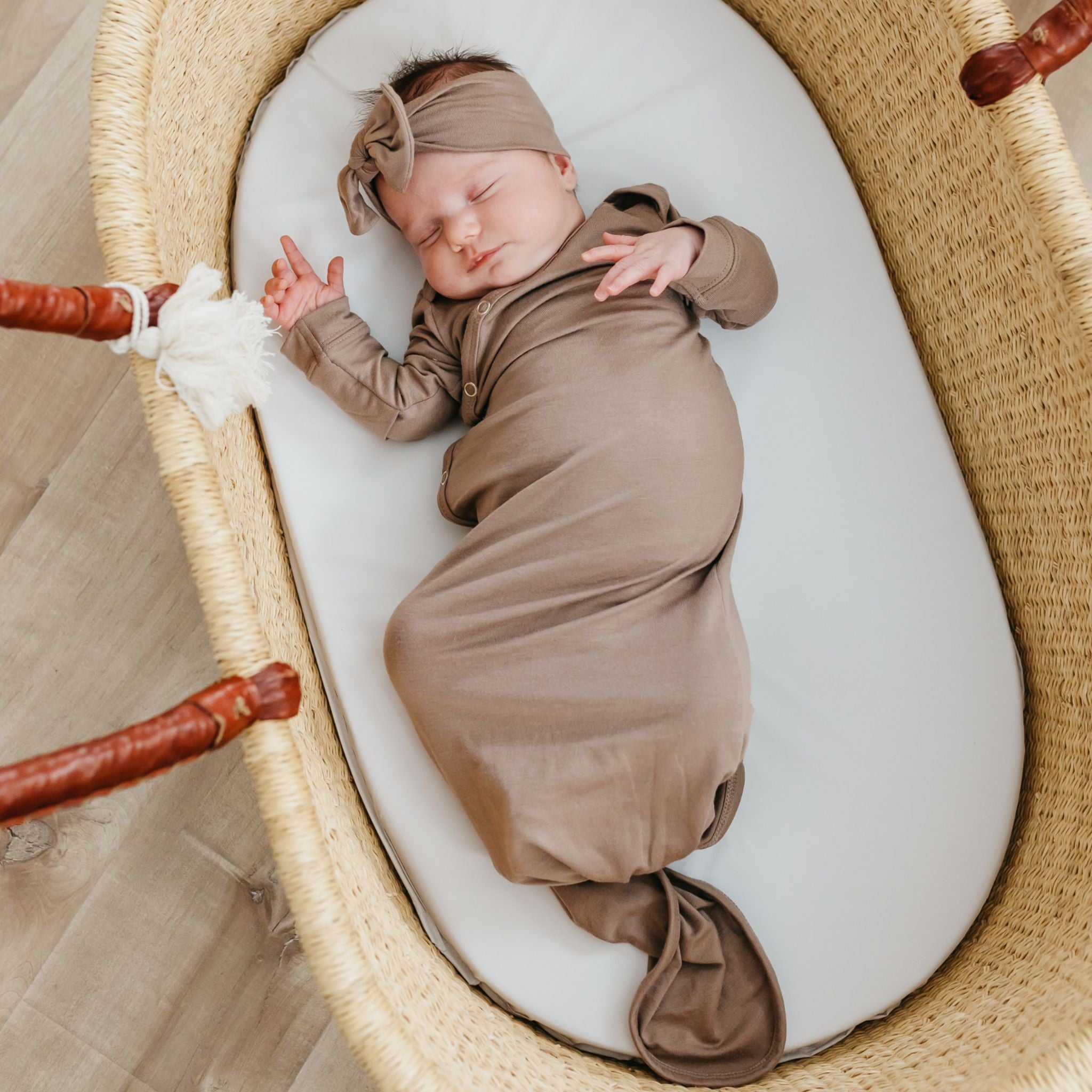 Newborn Knotted Gown - Gobi
