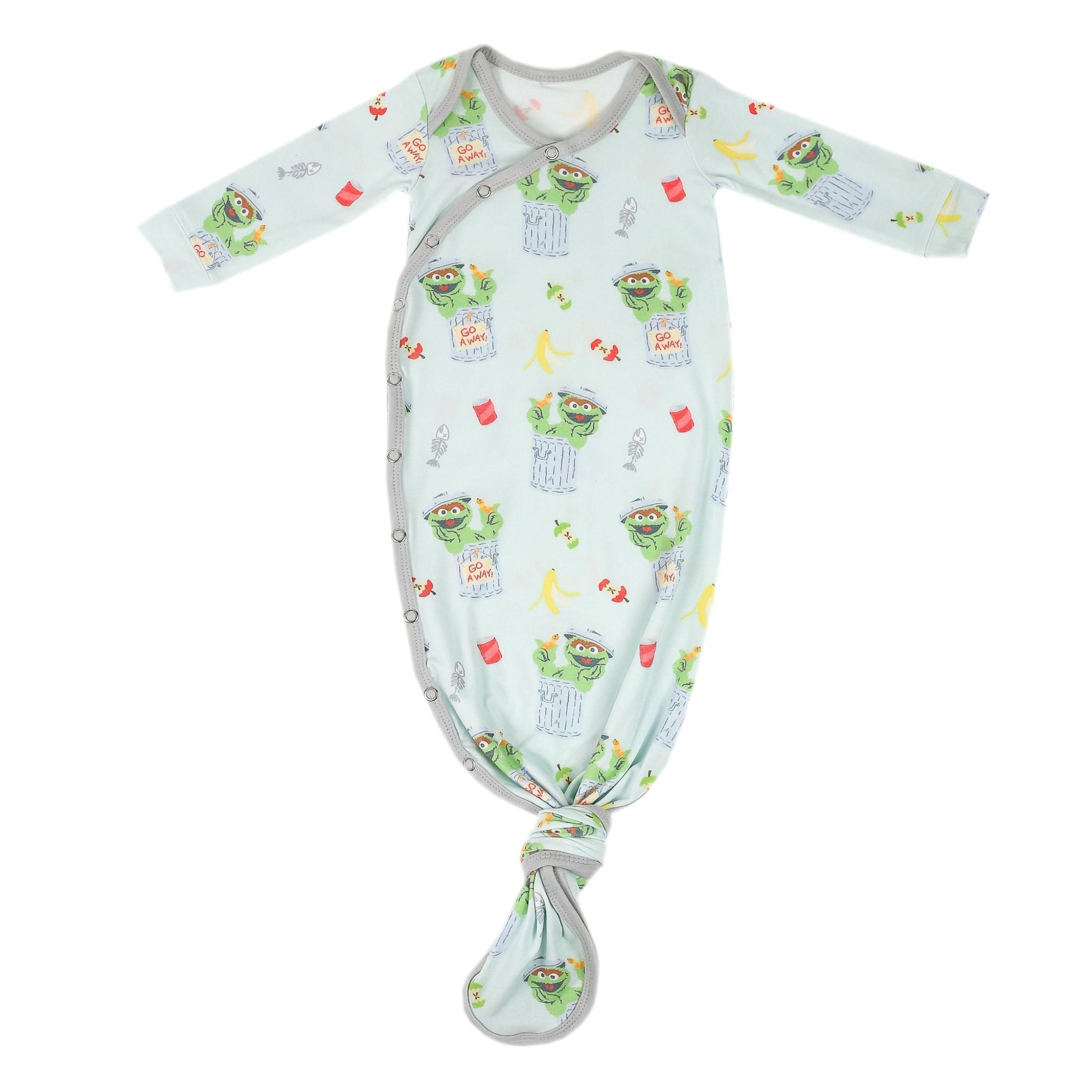 Newborn Knotted Gown - Oscar the Grouch