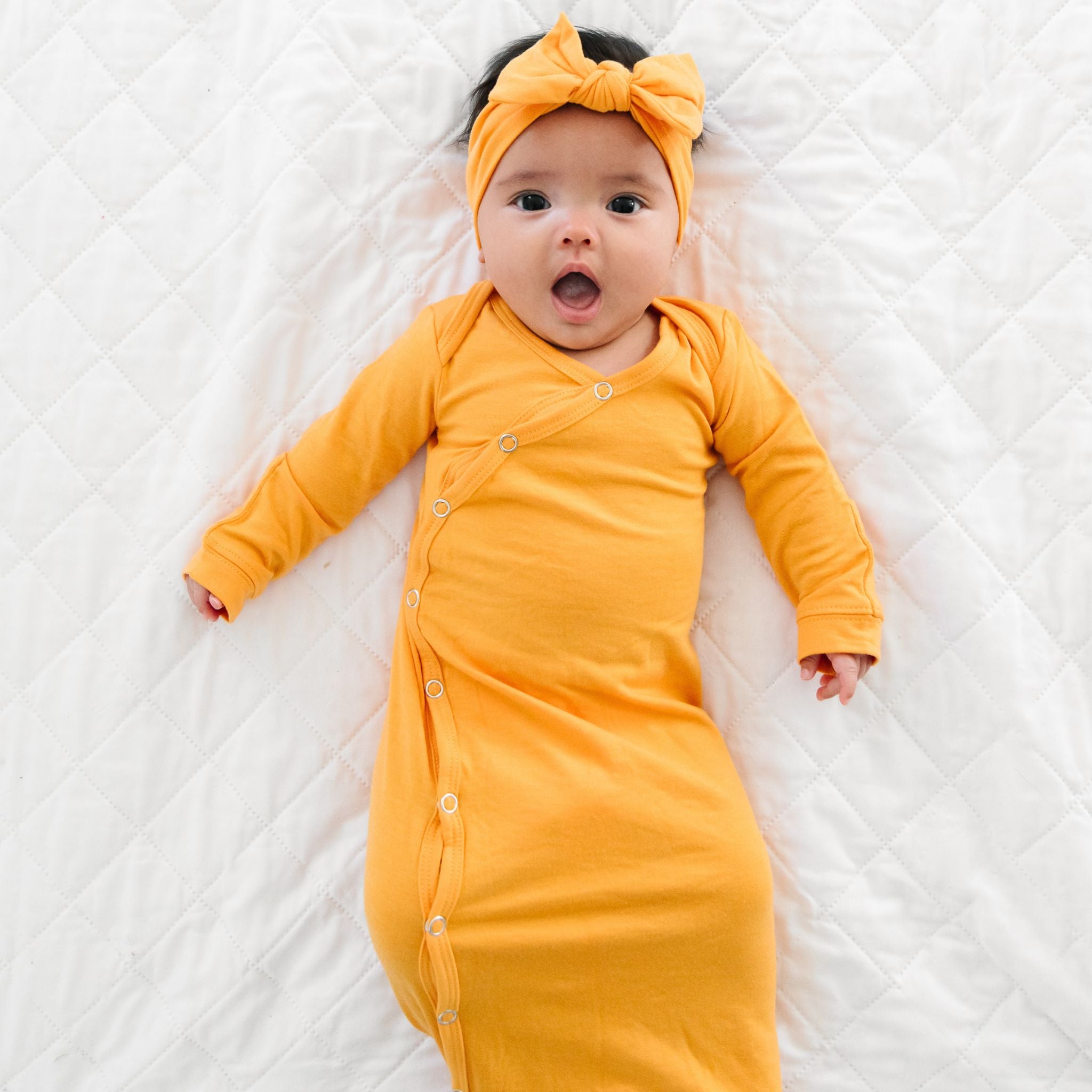 Newborn Knotted Gown - Solar