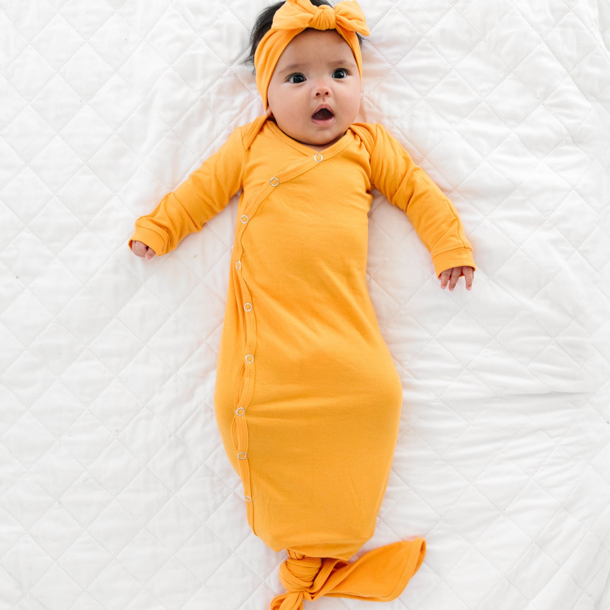 Newborn Knotted Gown - Solar