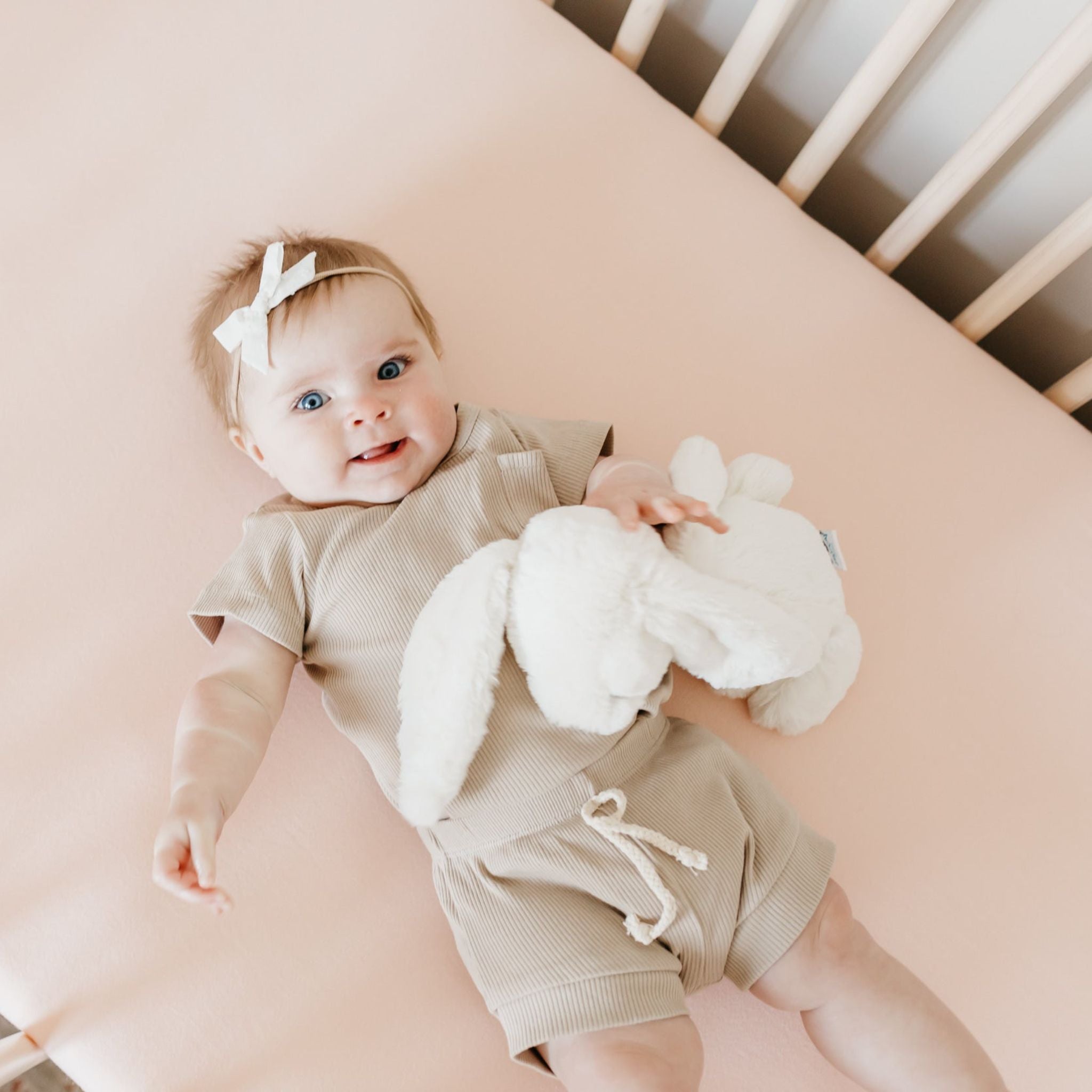Premium Knit Fitted Crib Sheet - Blush