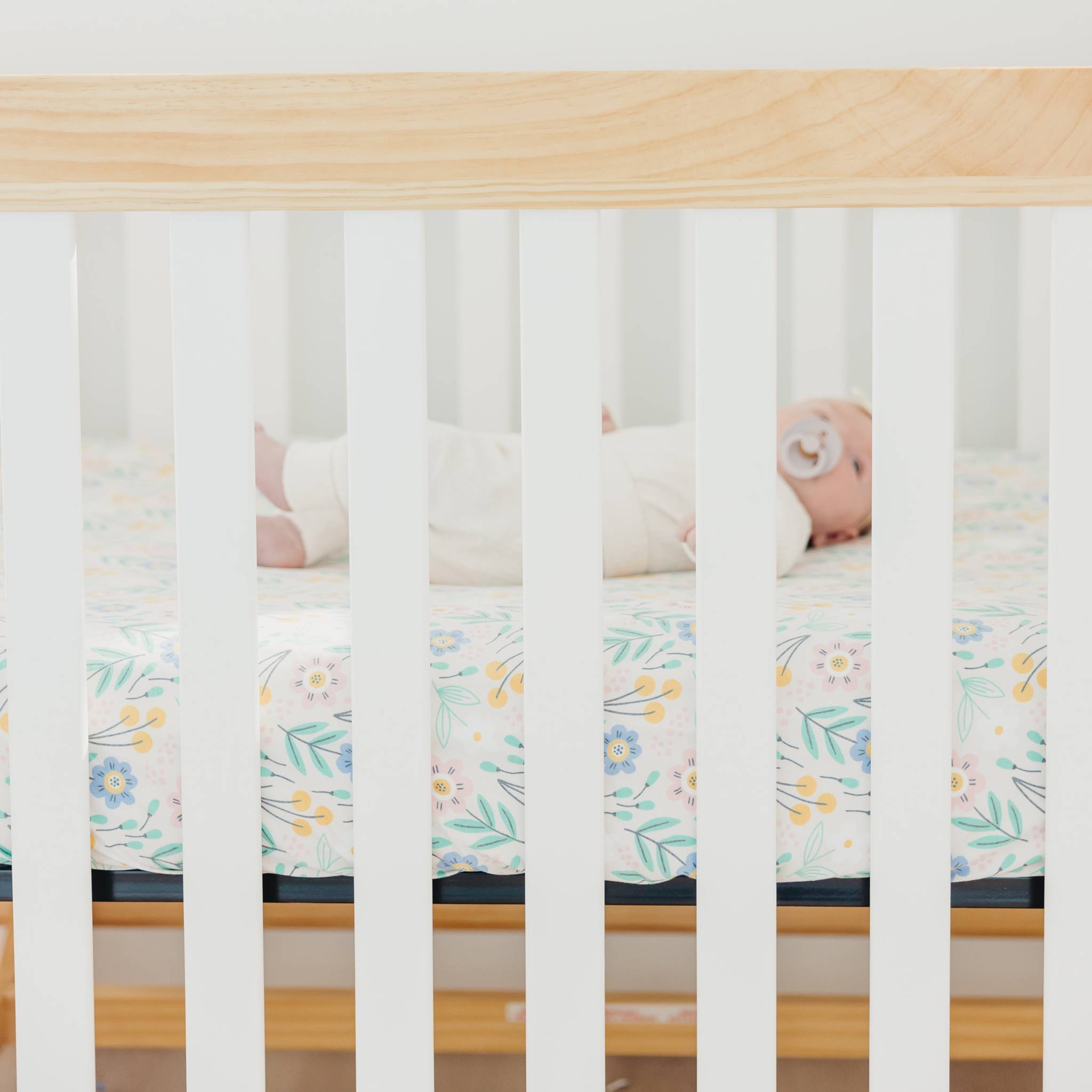 Premium Knit Fitted Crib Sheet - Clara