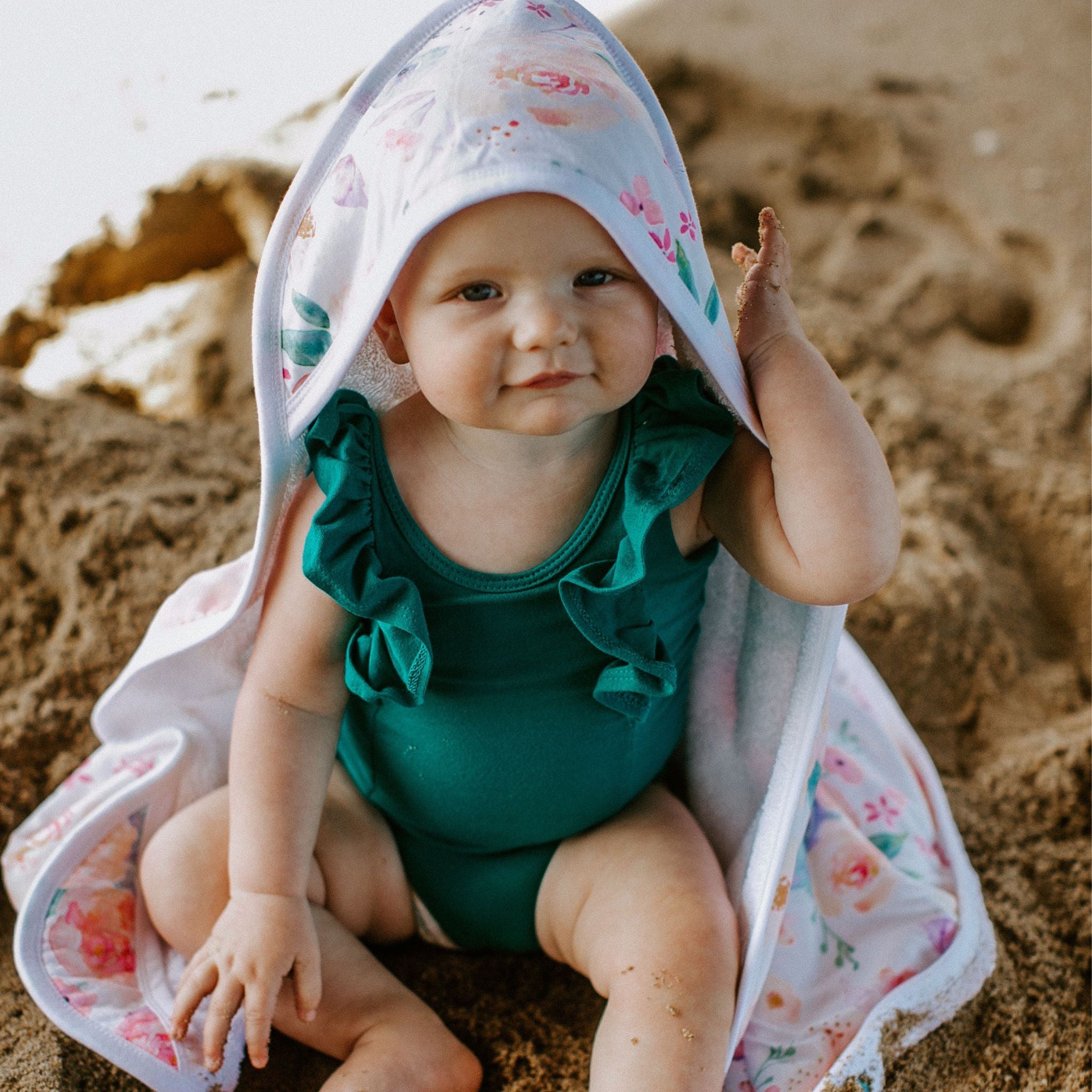 Premium Knit Hooded Towel - Bloom