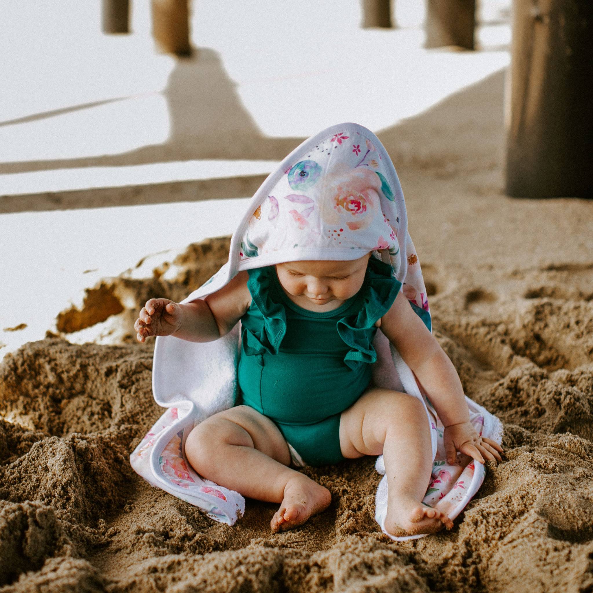 Premium Knit Hooded Towel - Bloom