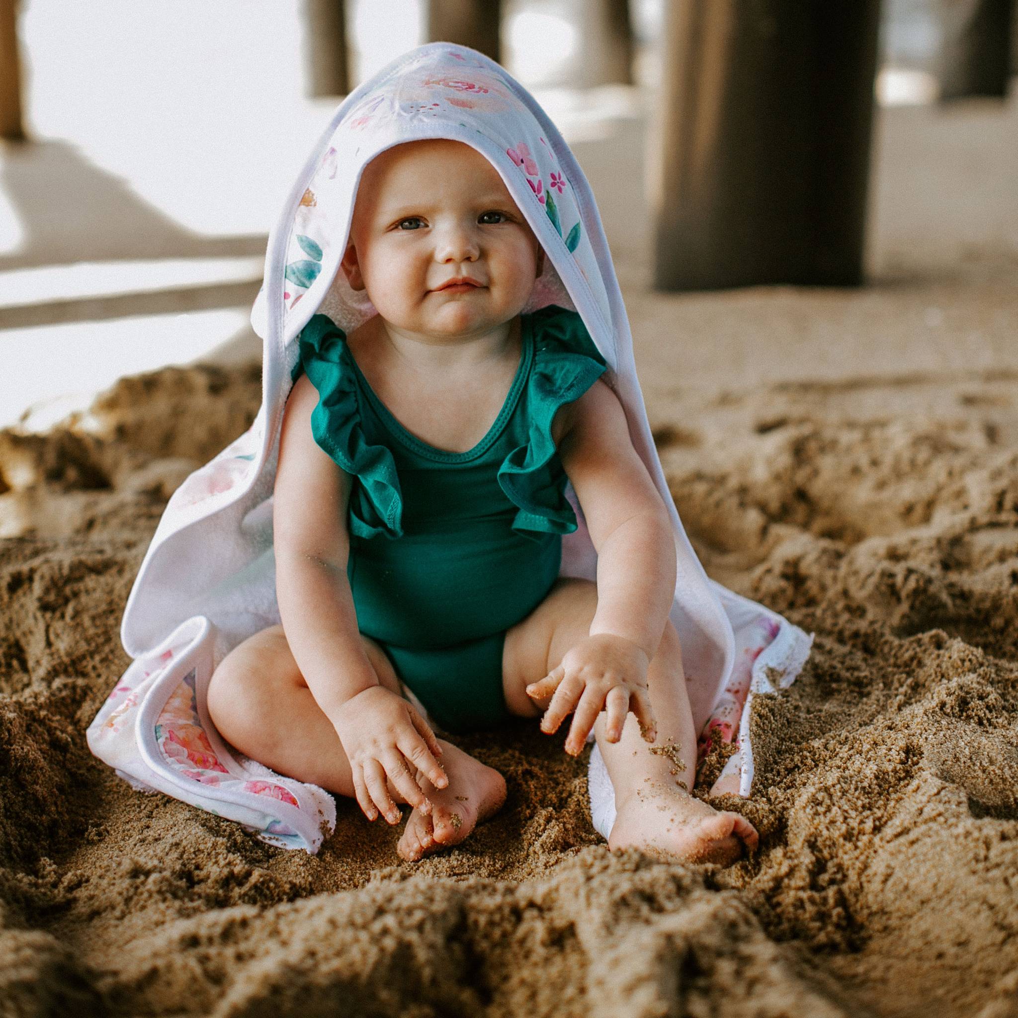Premium Knit Hooded Towel - Bloom