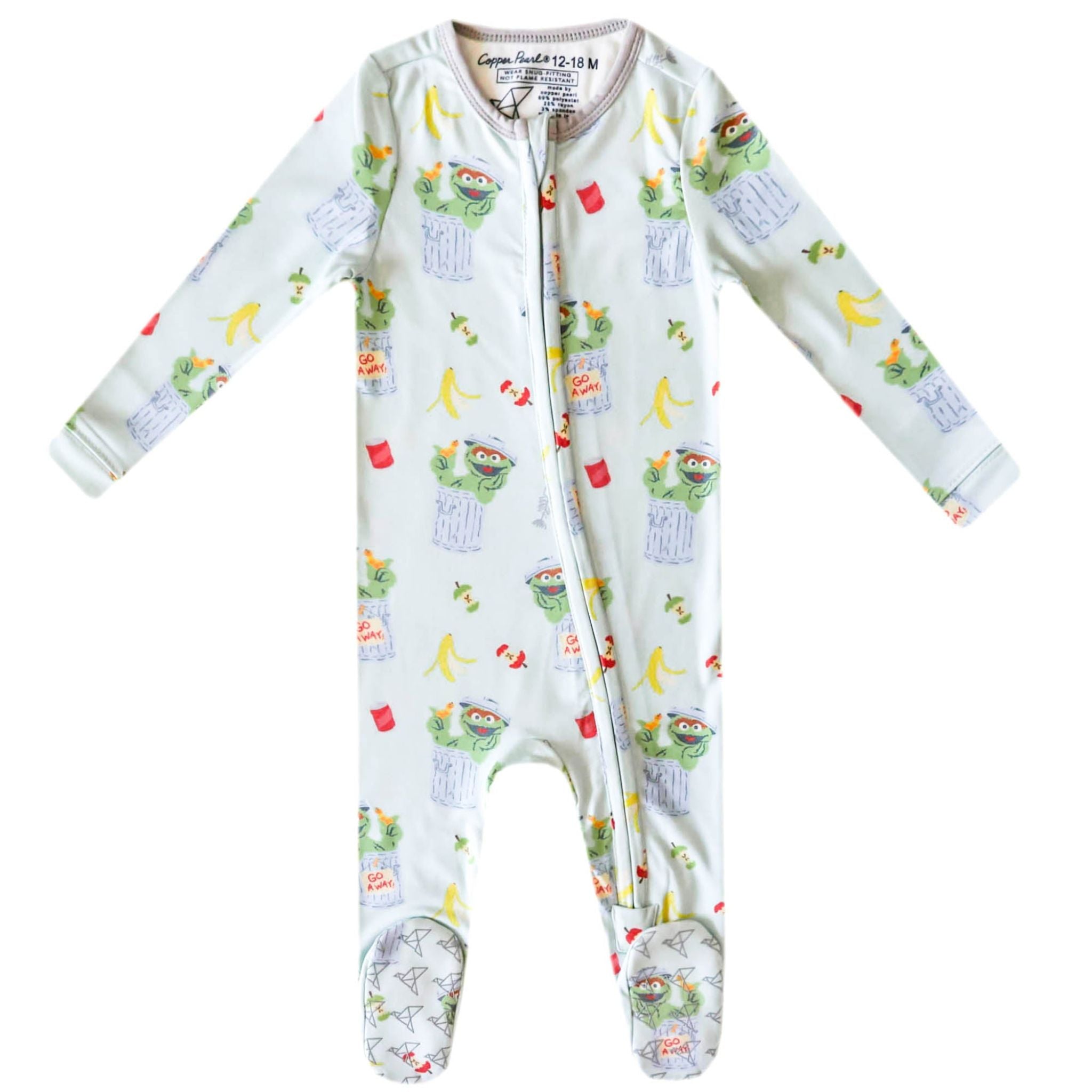 Zip-Up Footie Pajama - Oscar the Grouch