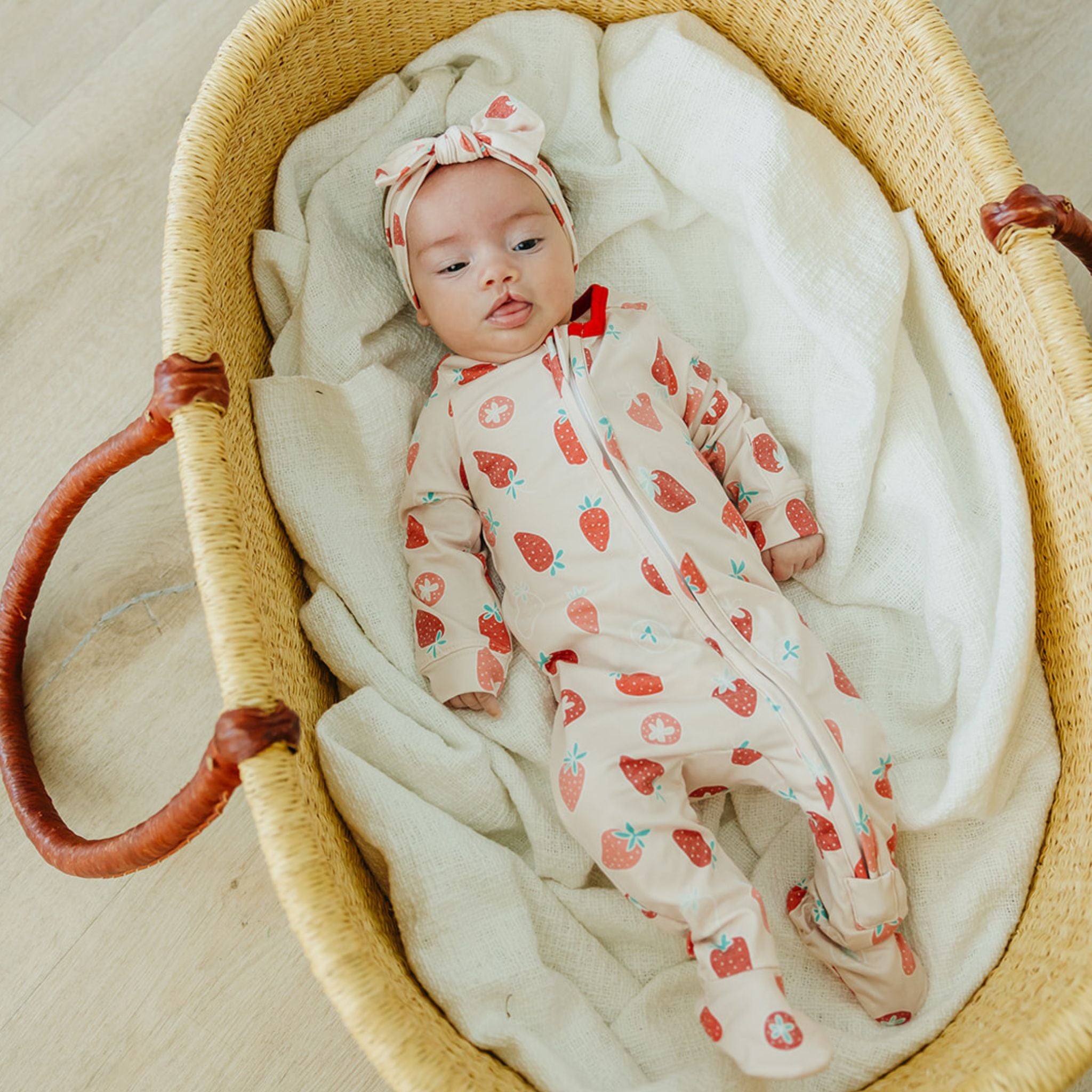 Zip-Up Footie Pajama - Strawberry