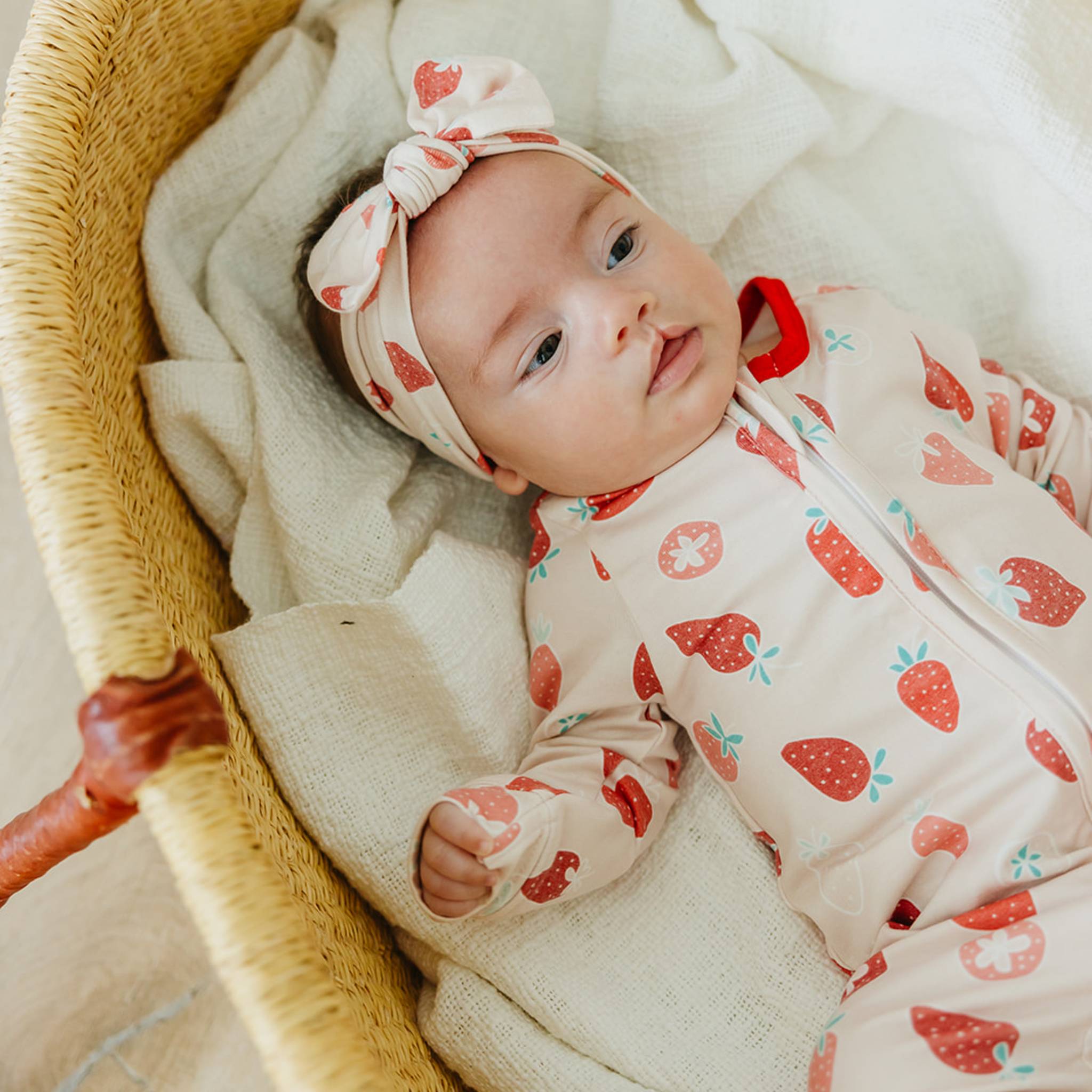 Zip-Up Footie Pajama - Strawberry