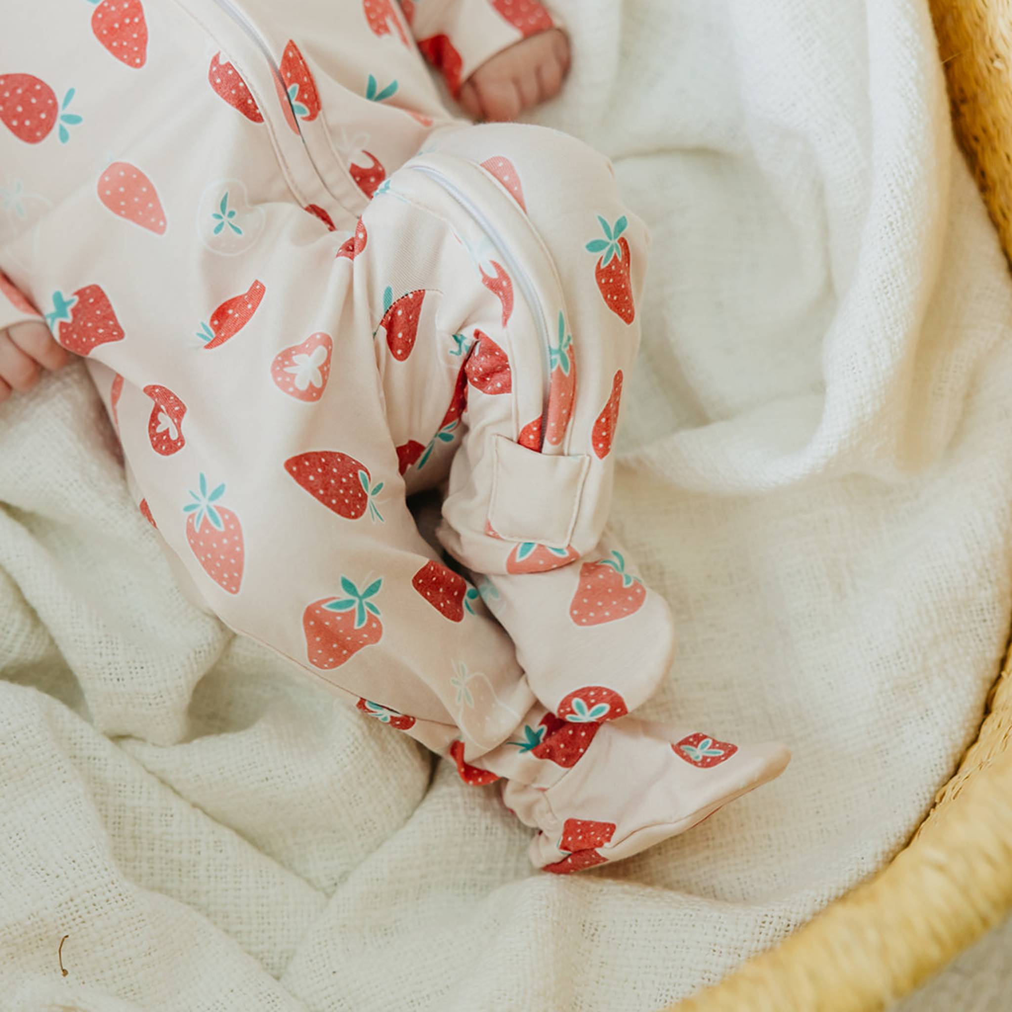 Zip-Up Footie Pajama - Strawberry