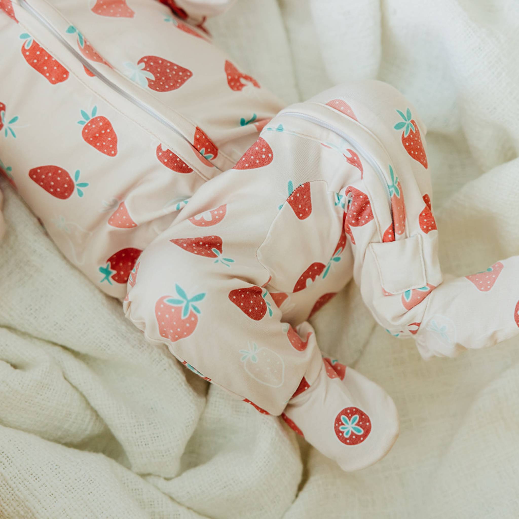 Zip-Up Footie Pajama - Strawberry