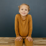 2pc Long Sleeve Pajama Set - Camel