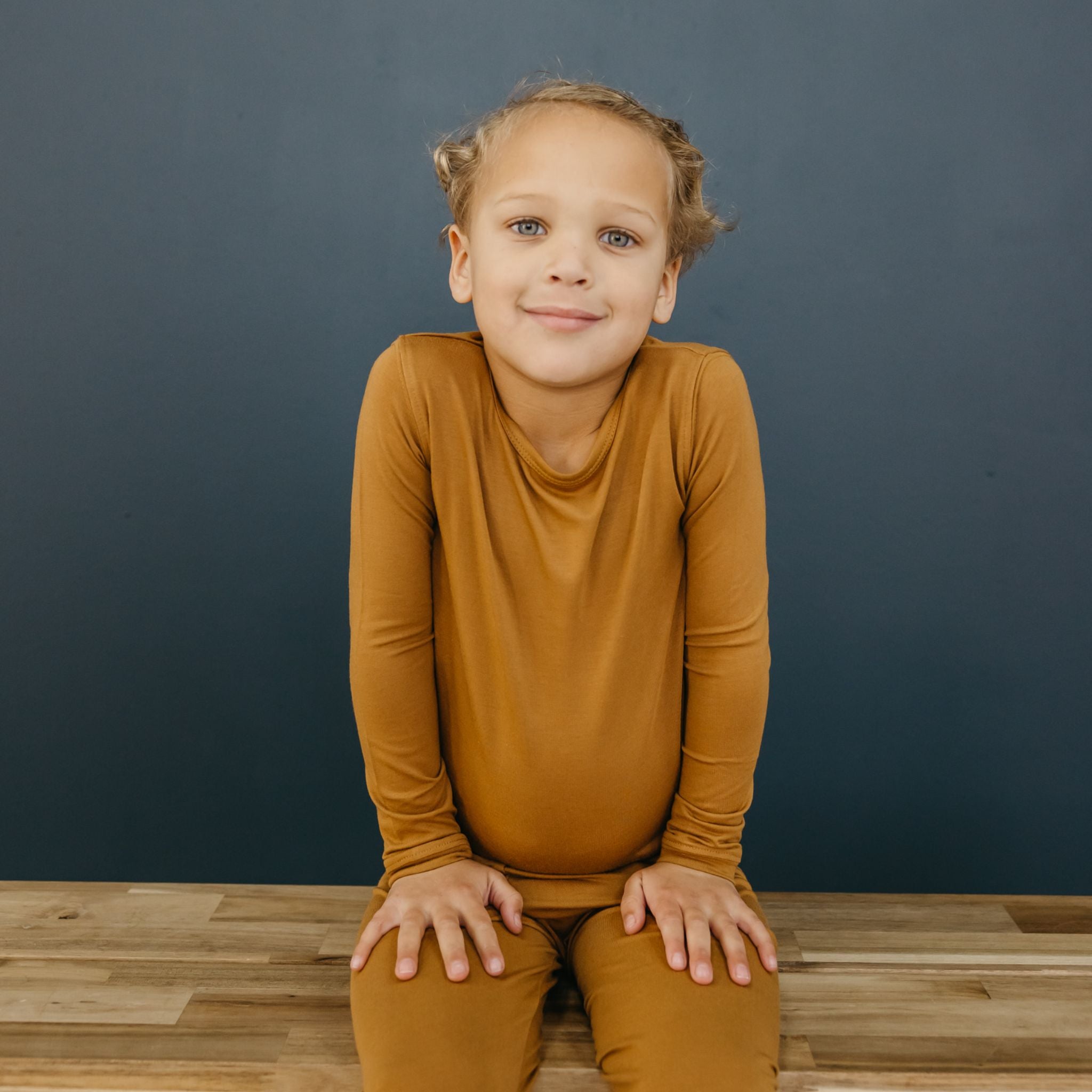 2pc Long Sleeve Pajama Set - Camel