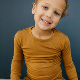 2pc Long Sleeve Pajama Set - Camel