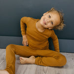2pc Long Sleeve Pajama Set - Camel