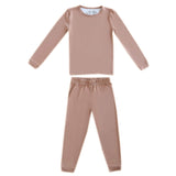2pc long Sleeve Pajama Set - Pecan