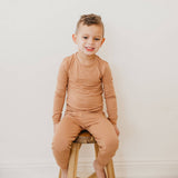 2pc Long Sleeve Pajama Set - Pecan