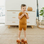 2pc Short Sleeve Pajama Set - Camel