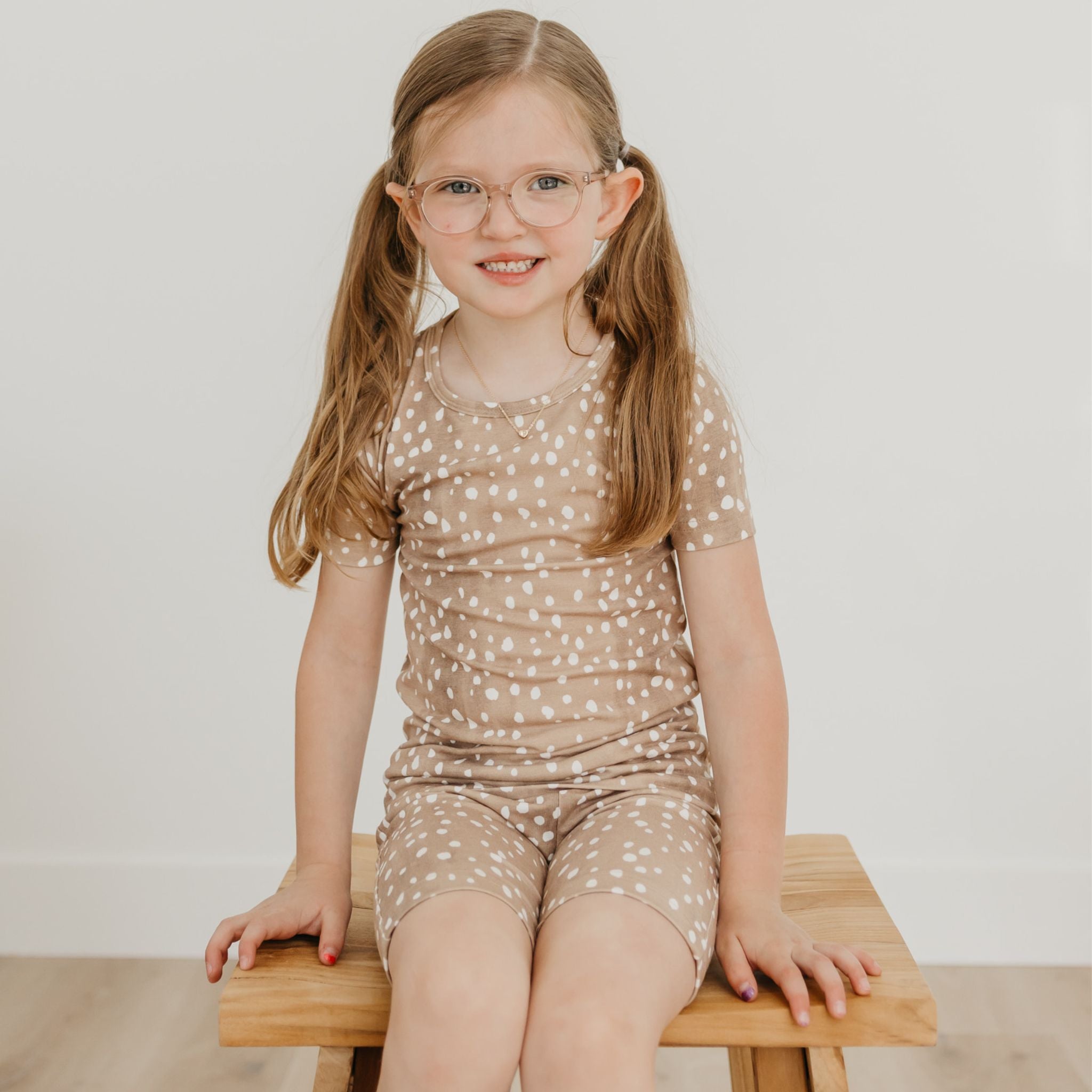 2pc Short Sleeve Pajama Set - Fawn