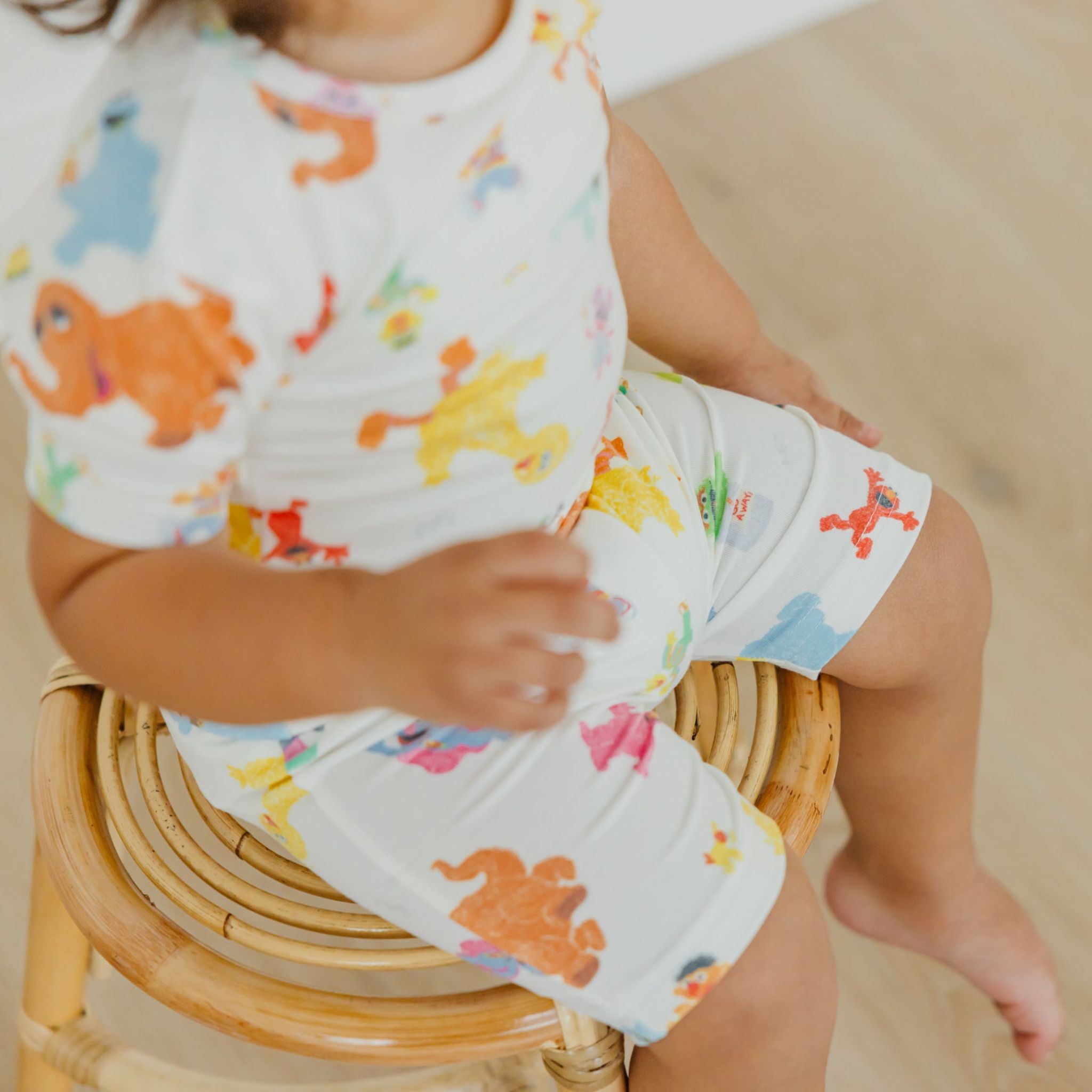 2pc Short Sleeve Pajama Set - Sesame Friends
