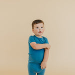 2pc Short Sleeve Pajama Set - Steel