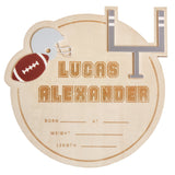 3D Acrylic Wooden Announcement Sign - Football Medley