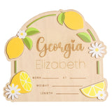3D Acrylic Wooden Announcement Sign - Happy Lemon