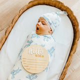 3D Acrylic Wooden Announcement Sign - Hello World