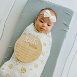 3D Acrylic Wooden Announcement Sign - Hello World