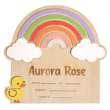 3D Acrylic Wooden Announcement Sign - Rainbow Magic