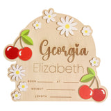 3D Acrylic Wooden Announcement Sign - Very Cherry