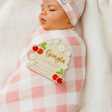 3D Acrylic Wooden Announcement Sign - Very Cherry