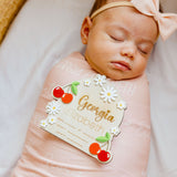 3D Acrylic Wooden Announcement Sign - Very Cherry