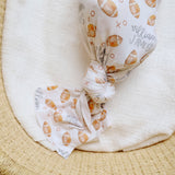 Personalized Baby Name Swaddle Blanket - Football