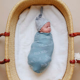 Personalized Baby Name Swaddle Blanket - Teal