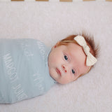 Personalized Baby Name Swaddle Blanket - Cornflower