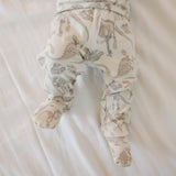 Footed Baby Pants - Jurassic Park Fossils
