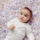 Premium Knit Fitted Crib Sheet - Flora