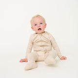 Rib Knit Zip-Up Footie Pajama - Moonstone