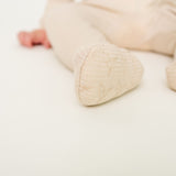 Rib Knit Zip-Up Footie Pajama - Moonstone