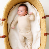 Rib Knit Footed Baby Pants - Moonstone
