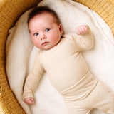 Rib Knit Footed Baby Pants - Moonstone