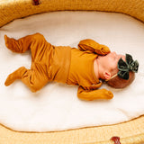 Footed Baby Pants - Camel