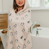 Premium Big Kid Hooded Towel - Penguins