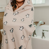 Premium Big Kid Hooded Towel - Penguins