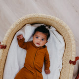Zip-Up Footie Pajama - Camel