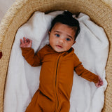 Zip-Up Footie Pajama - Camel